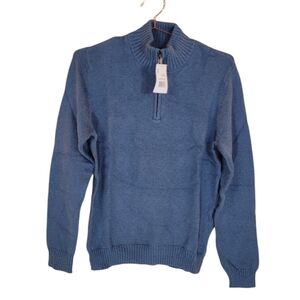 EVEN TIDE Coronet Blue Quarter Zip Sweater Size M